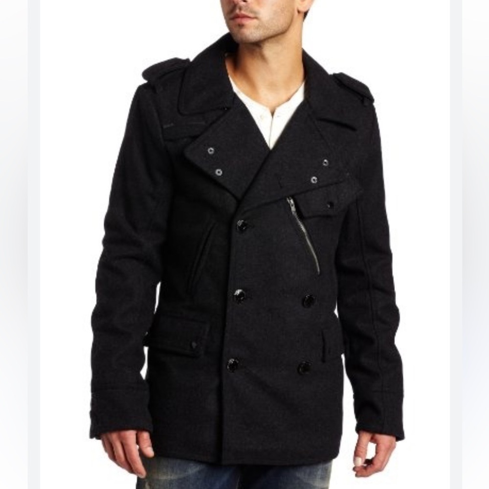 Jack&Jones Romeo WoolCoat -fully lined -detail!-heavy-pockets-EUC-Sz L 😍… - Picture 7 of 15